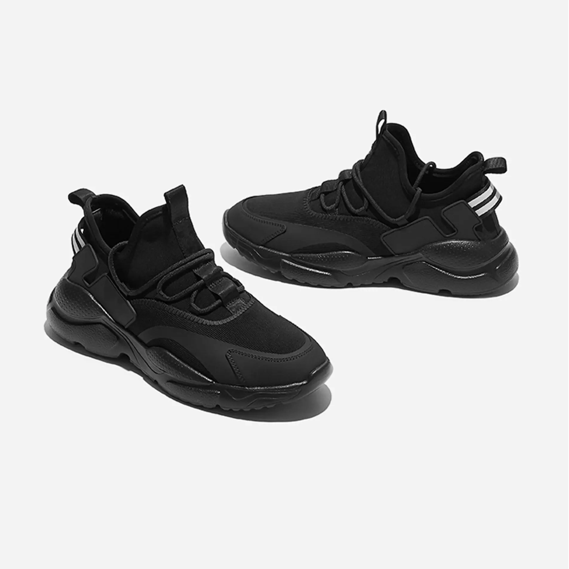 Black Customized Logo MD OEM ODM Service Top Grade Fashion China Style Breathable Walking Shoe Casual Men