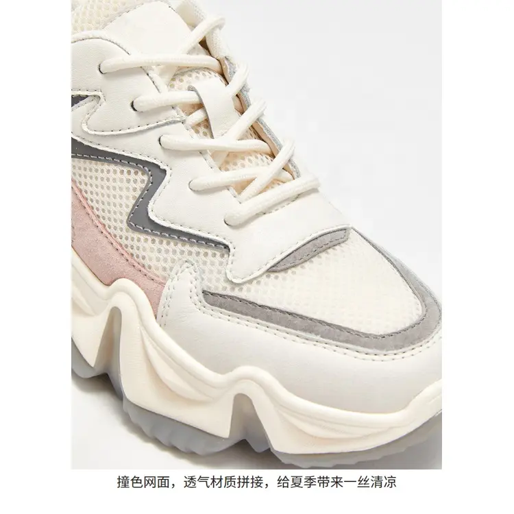 Hot Selling Summer  Lace-up Mesh Breathable Walking Shoes for Girls