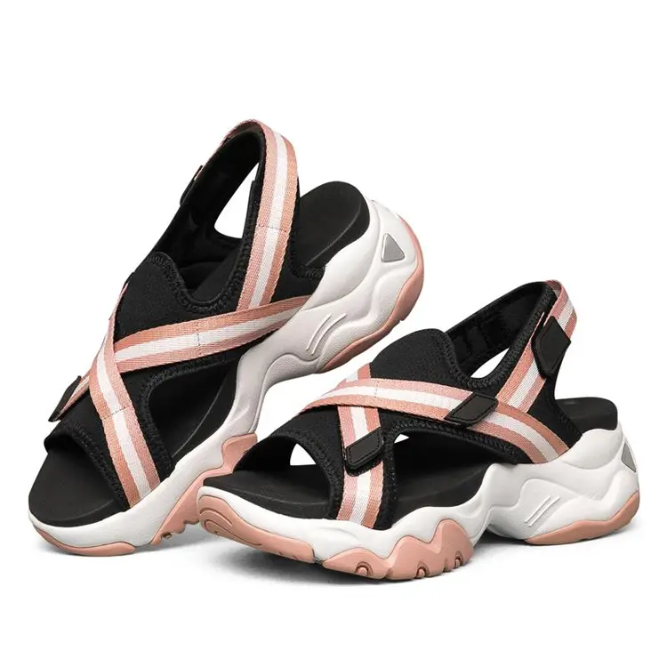 2021 Factory Custom Summer New Arrivals Zapatillas Lightweight Open Toe Women Summer Sandals Flat Platform