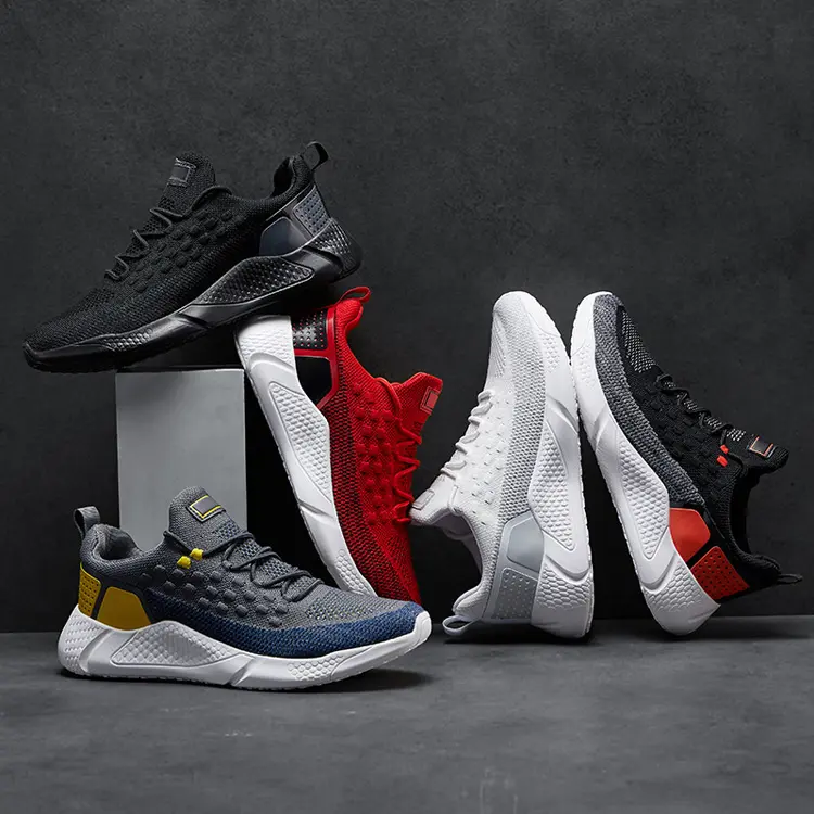 Fashion Footwear OEM ODM Service Outdoor Fly Knit Breathable Sneaker Men Low Price Sport Shoes